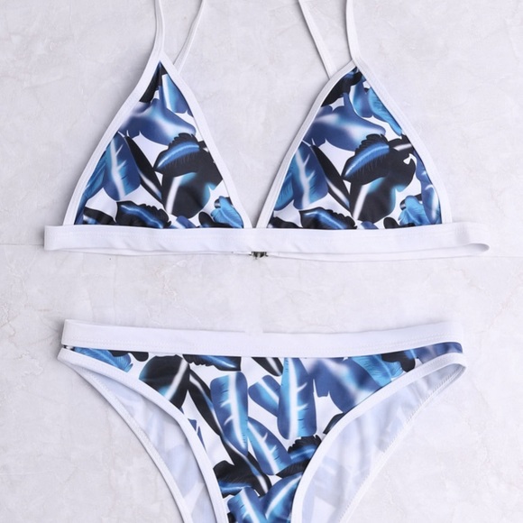 blue leaf bikini